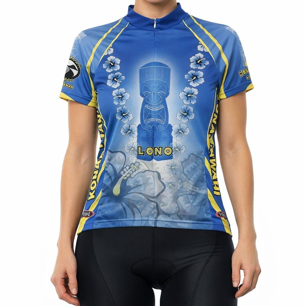 Primal Lono Hawaii Cycling Jersey Womens Medium Lono Tiki God 3/4 Zip Shirt